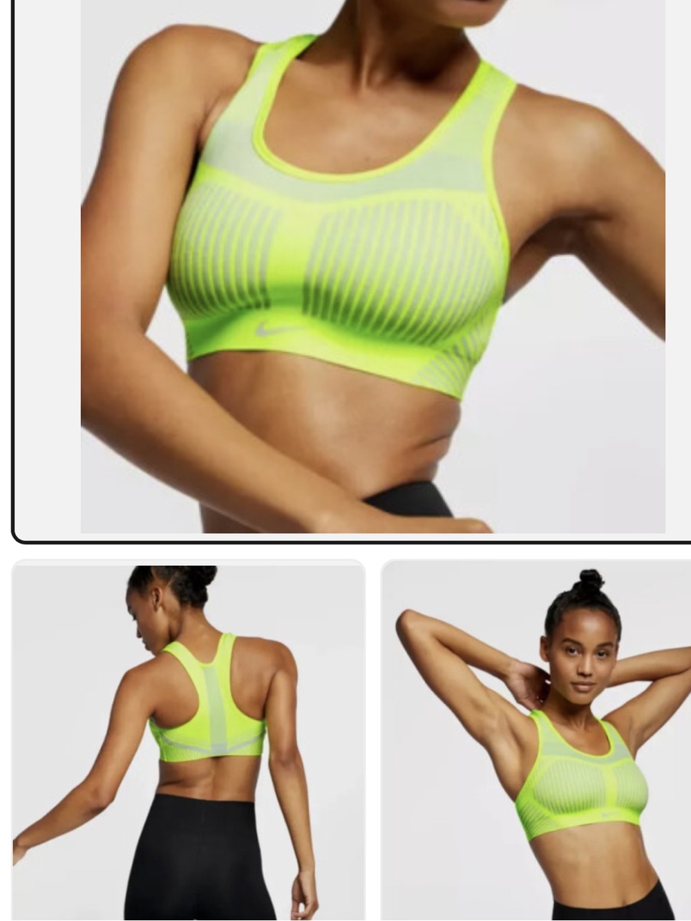 NIKE FE/NOM FLYKNIT HIGH SUPPORT SPORTS TRAINING BRA. XS